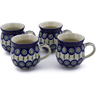 12 oz Stoneware Set of 4 Mugs - Polmedia Polish Pottery H0024K
