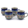 12 oz Stoneware Set of 4 Mugs - Polmedia Polish Pottery H0029K