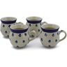 12 oz Stoneware Set of 4 Mugs - Polmedia Polish Pottery H0032K