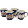 12 oz Stoneware Set of 4 Mugs - Polmedia Polish Pottery H2259L