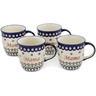 12 oz Stoneware Set of 4 Mugs - Polmedia Polish Pottery H2264L