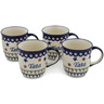12 oz Stoneware Set of 4 Mugs - Polmedia Polish Pottery H2265L