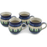 12 oz Stoneware Set of 4 Mugs - Polmedia Polish Pottery H3472L