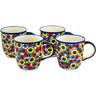 12 oz Stoneware Set of 4 Mugs - Polmedia Polish Pottery H4436N