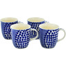 12 oz Stoneware Set of 4 Mugs - Polmedia Polish Pottery H4437N