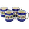 12 oz Stoneware Set of 4 Mugs - Polmedia Polish Pottery H9999J