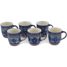 12 oz Stoneware Set of 6 Mugs - Polmedia Polish Pottery H0641L