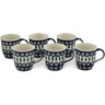 12 oz Stoneware Set of 6 Mugs - Polmedia Polish Pottery H3463L