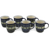 12 oz Stoneware Set of 6 Mugs - Polmedia Polish Pottery H3464L