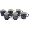 12 oz Stoneware Set of 6 Mugs - Polmedia Polish Pottery H3465L