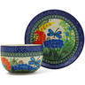13 oz Stoneware Cup with Saucer - Polmedia Polish Pottery H6557B
