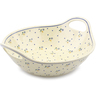 14-inch Stoneware Bowl with Handles - Polmedia Polish Pottery H5934I