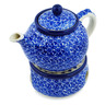 15 oz Stoneware Tea or Coffe Pot with Heater - Polmedia Polish Pottery H7549M