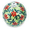 2-inch Stoneware Christmas Ball Ornament - Polmedia Polish Pottery H0674N