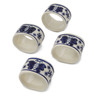 2-inch Stoneware Set of 4 Napkin Rings - Polmedia Polish Pottery H4621L