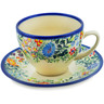20 oz Stoneware Cup with Saucer - Polmedia Polish Pottery H5914M