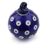 3-inch Stoneware Christmas Ball Ornament - Polmedia Polish Pottery H1331A