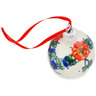 3-inch Stoneware Christmas Ball Ornament - Polmedia Polish Pottery H8496L