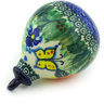 4-inch Stoneware Christmas Ball Ornament - Polmedia Polish Pottery H6759G