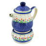 46 oz Stoneware Tea or Coffe Pot with Heater - Polmedia Polish Pottery H3289N