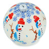 5-inch Stoneware Christmas Ball Ornament - Polmedia Polish Pottery H3314M