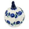 5-inch Stoneware Christmas Ball Ornament - Polmedia Polish Pottery H3916B