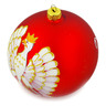 5-inch Stoneware Christmas Ball Ornament - Polmedia Polish Pottery H4184M
