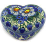 5-inch Stoneware Heart Shaped Jar - Polmedia Polish Pottery H1163F