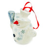5-inch Stoneware Snowman Ornament - Polmedia Polish Pottery H1216M