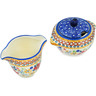 5-inch Stoneware Sugar and Creamer Set - Polmedia Polish Pottery H9761M