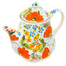 51 oz Stoneware Tea or Coffee Pot - Polmedia Polish Pottery H2135N