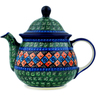 57 oz Stoneware Tea or Coffee Pot - Polmedia Polish Pottery H0950A