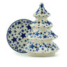 6-inch Stoneware Christmas Tree Candle Holder - Polmedia Polish Pottery H8045G