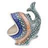 6-inch Stoneware Fish Shaped Jar - Polmedia Polish Pottery H7579L