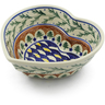 6-inch Stoneware Heart Shaped Bowl - Polmedia Polish Pottery H3134E