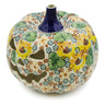 6-inch Stoneware Jack O Lantern Candle Holder - Polmedia Polish Pottery H5975J