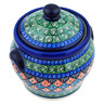 6-inch Stoneware Jar with Lid and Handles - Polmedia Polish Pottery H0263A
