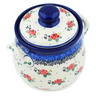 6-inch Stoneware Jar with Lid and Handles - Polmedia Polish Pottery H2053M