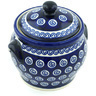 6-inch Stoneware Jar with Lid and Handles - Polmedia Polish Pottery H7397H