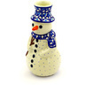 6-inch Stoneware Snowman Candle Holder - Polmedia Polish Pottery H5394D