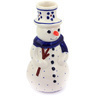 6-inch Stoneware Snowman Candle Holder - Polmedia Polish Pottery H7189D