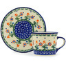 6 oz Stoneware Cup with Saucer - Polmedia Polish Pottery H0468H