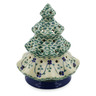 7-inch Stoneware Christmas Tree Candle Holder - Polmedia Polish Pottery H2351K