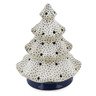 7-inch Stoneware Christmas Tree Candle Holder - Polmedia Polish Pottery H7589K