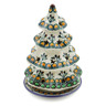7-inch Stoneware Christmas Tree Candle Holder - Polmedia Polish Pottery H9957A