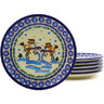 7-inch Stoneware Set of 6 Plates - Polmedia Polish Pottery H8849F