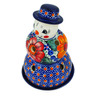7-inch Stoneware Snowman Candle Holder - Polmedia Polish Pottery H0744M