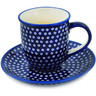 7 oz Stoneware Cup with Saucer - Polmedia Polish Pottery H2366M
