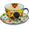 7 oz Stoneware Cup with Saucer - Polmedia Polish Pottery H2858N