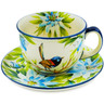 7 oz Stoneware Cup with Saucer - Polmedia Polish Pottery H2866N